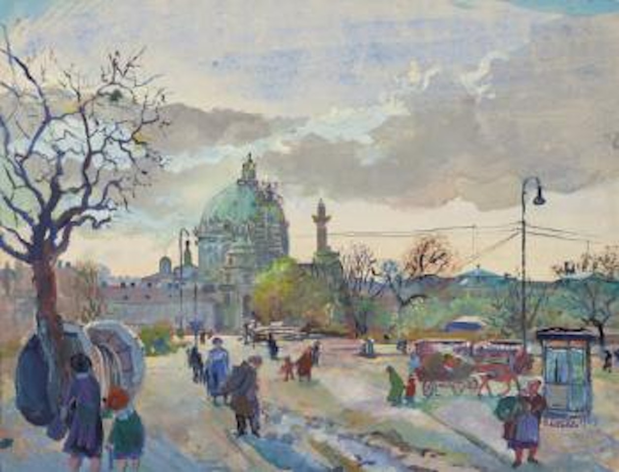 Blick auf die Karlskirche und die Technische Hochschule ,
1943 by Oskar Laske