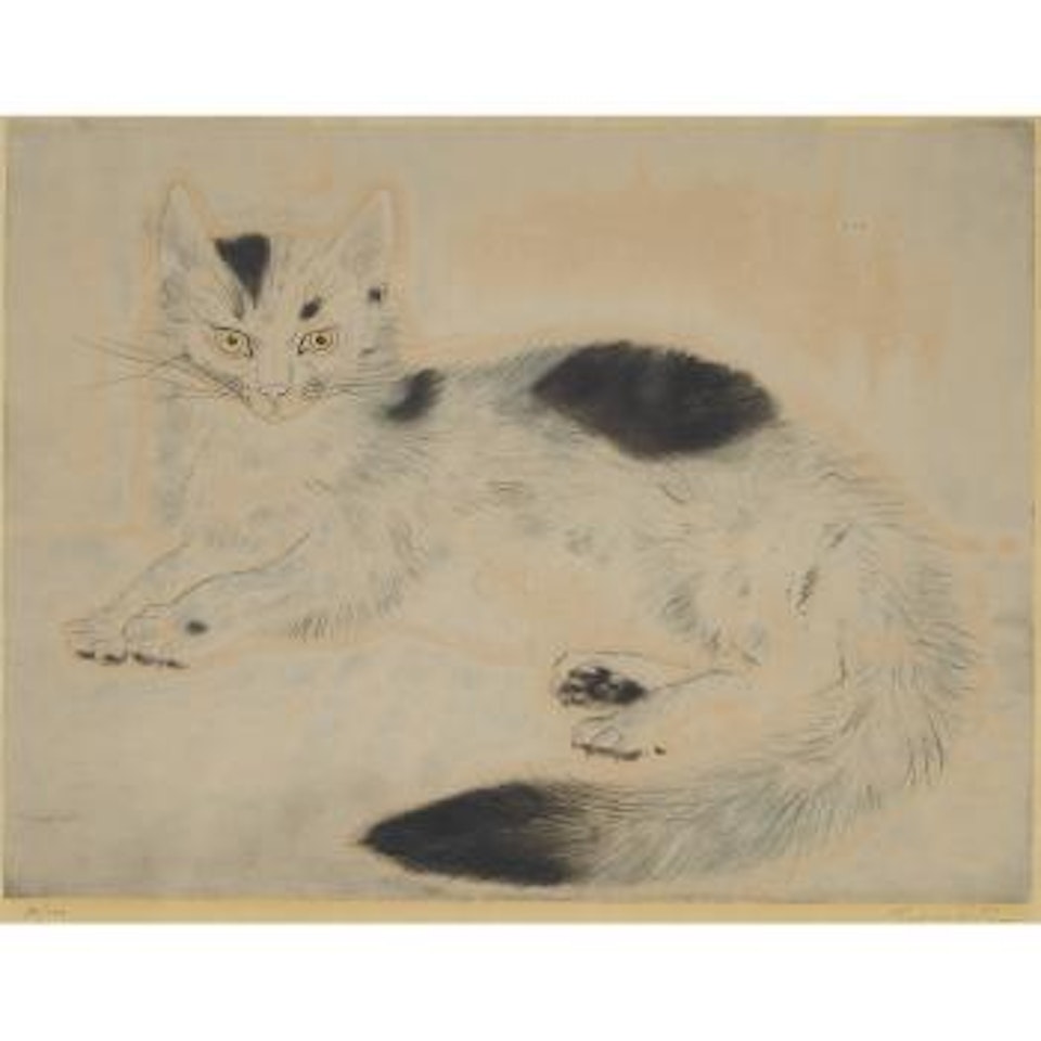 Chat Couché (from Les Chats) ,
1930 by Leonard Tsuguharu Foujita
