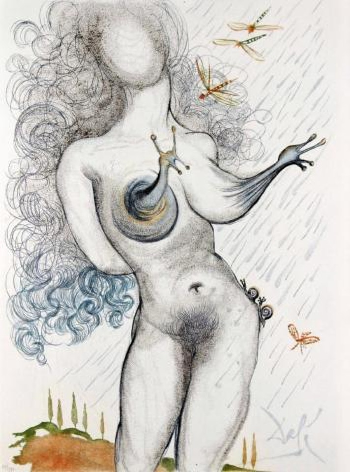 Nude with Snail Breasts ,
1967 by Salvador Dali