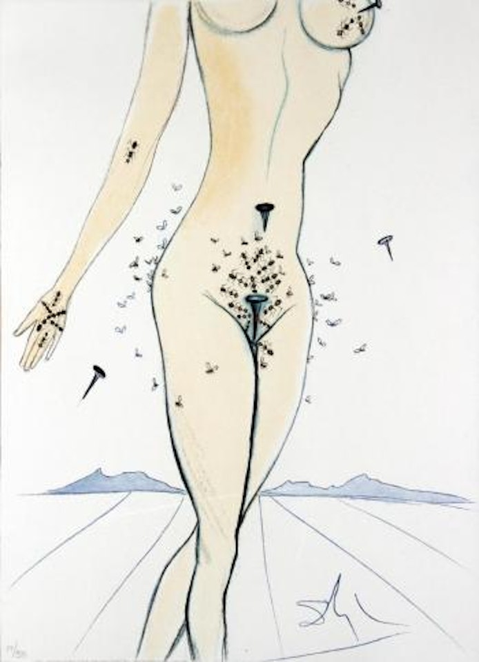 Ants Nails and Flies on Nude ,
1967 by Salvador Dali