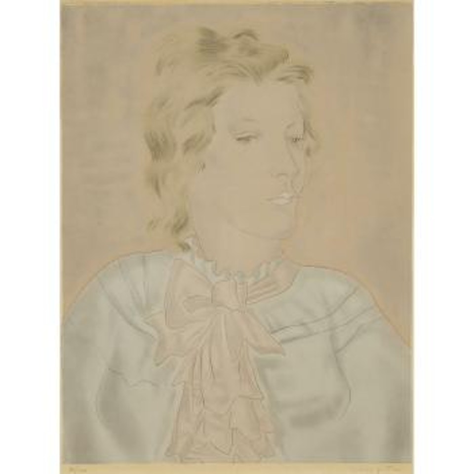 Femme À La Cravate Rose ,
1930 by Leonard Tsuguharu Foujita