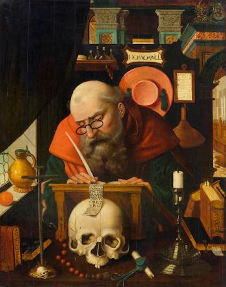 Hieronymus in his dwelling , by Joos van Cleve
