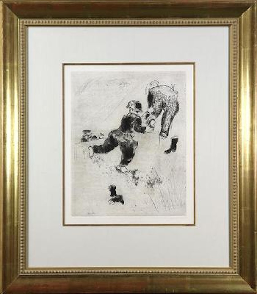 On nettoie les pantalons (from dead souls) ,
1924
-
1925 by Marc Chagall