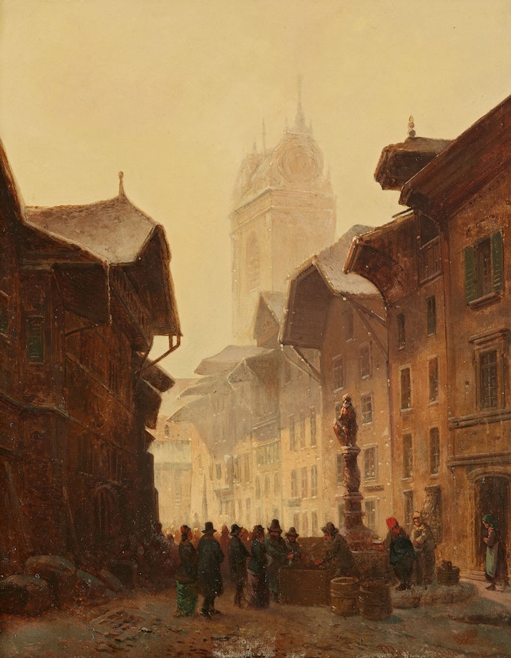 View of a town in upper Bavaria , by Anton Doll