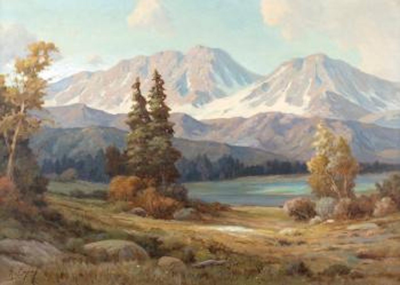 Lake in a mountain landscape , by Angel Espoy