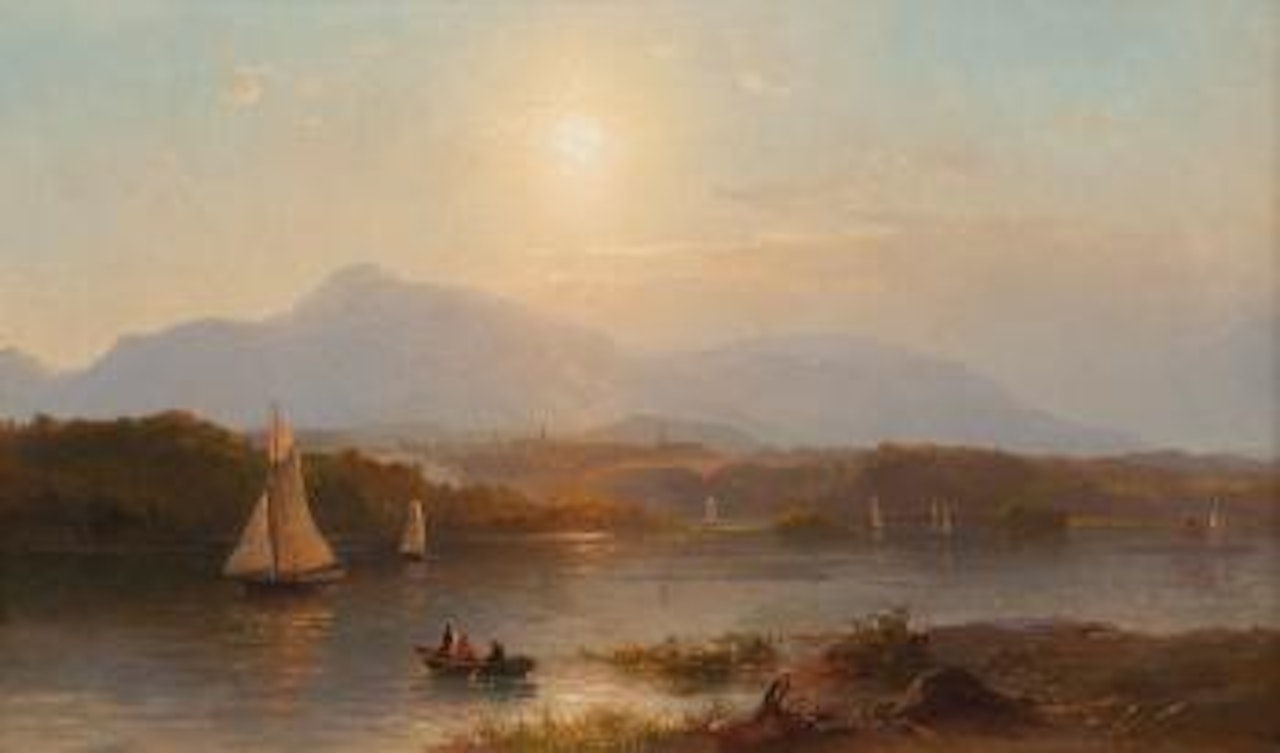 Seascape with Two Men on a Boat ,
1869 by Hermann Fuechsel