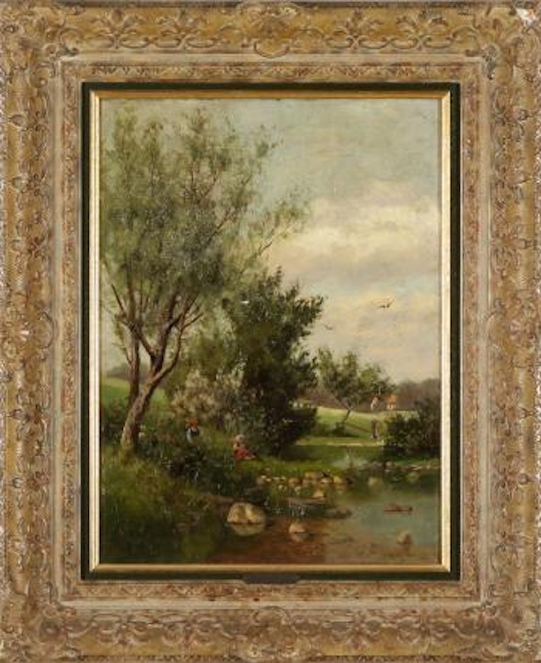 Kinder am sommerlichen Teich , by Paul Désiré Trouillebert