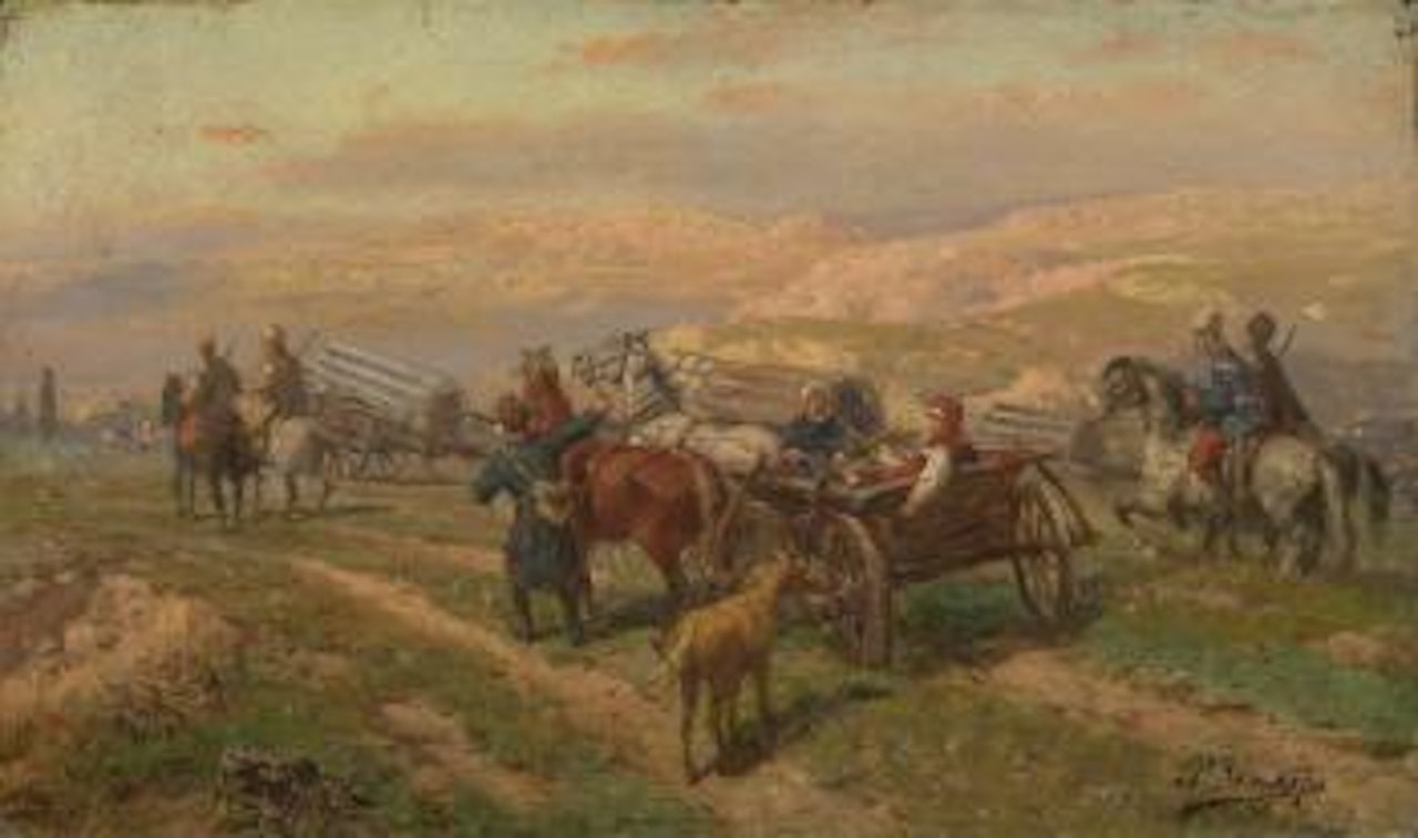 Cossak Convoy ,
1907 by Richard Karlovich Zommer