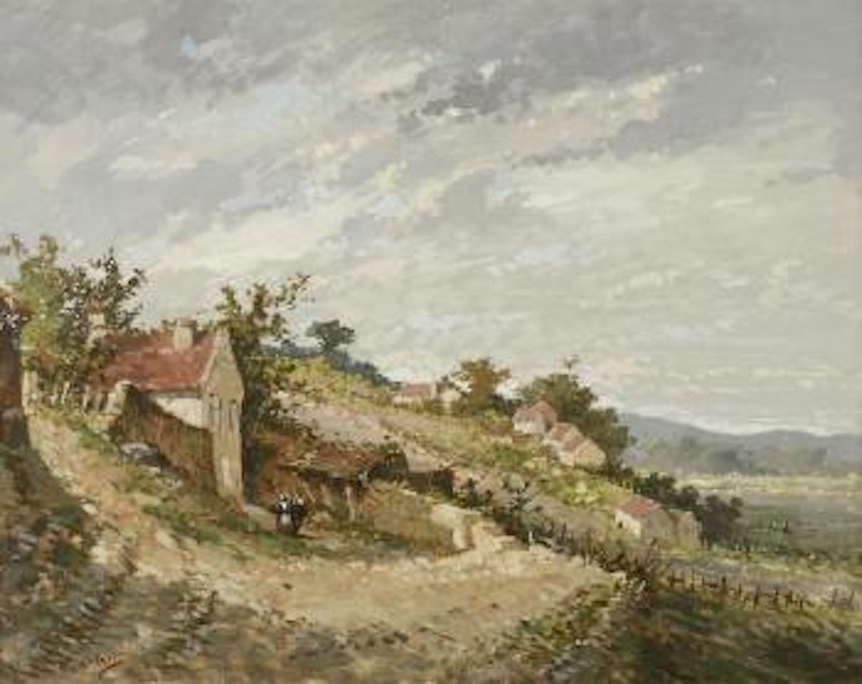 Paysannes près du village , by Eugene Galien-Laloue