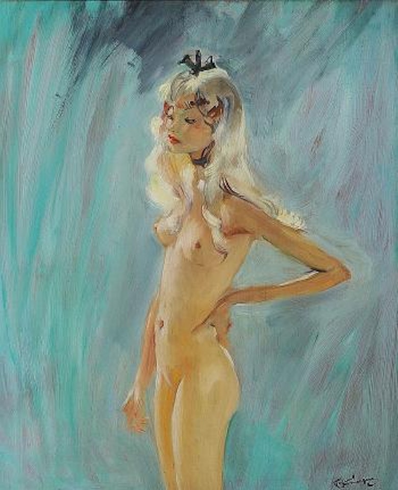 L’élégante blonde nue , by Jean Gabriel Domergue