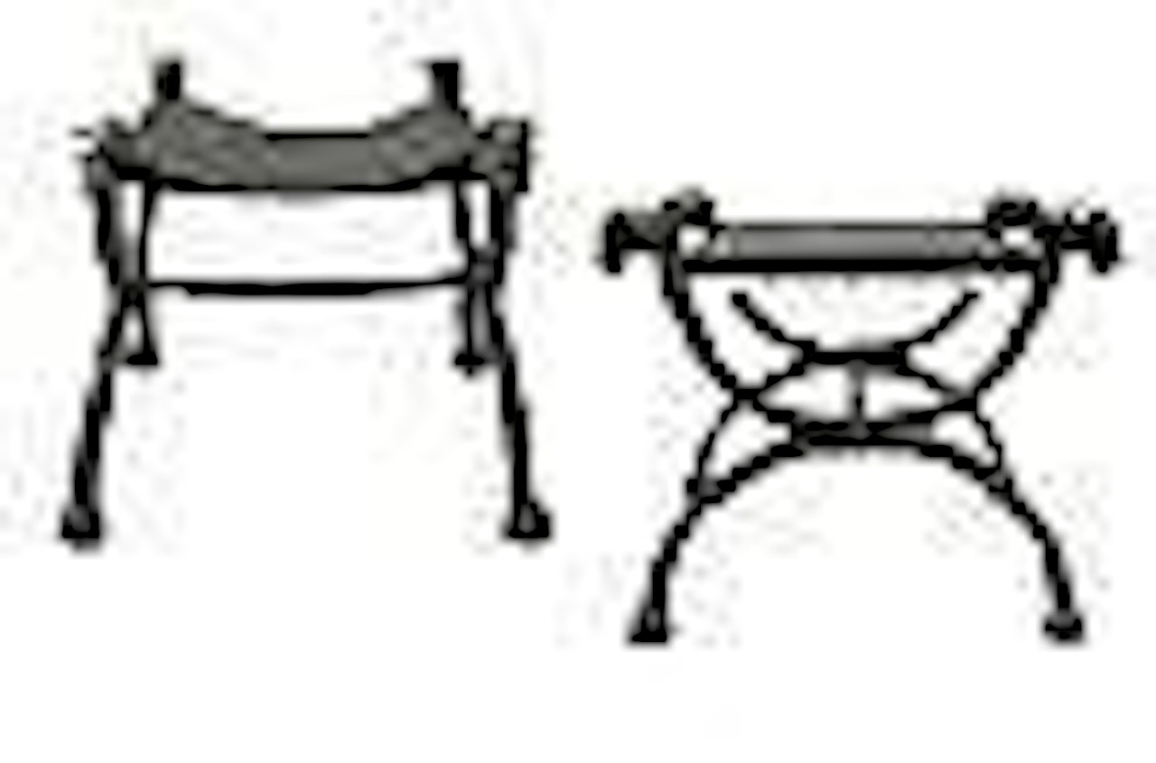 Tabourets en X aux têtes de lionnes ,
Circa
1960
-
1965 by Diego Giacometti