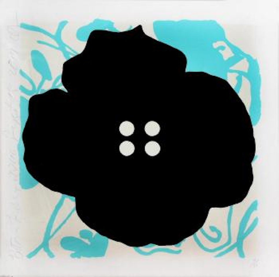 Button flower aqua ,
2014 by Donald Sultan