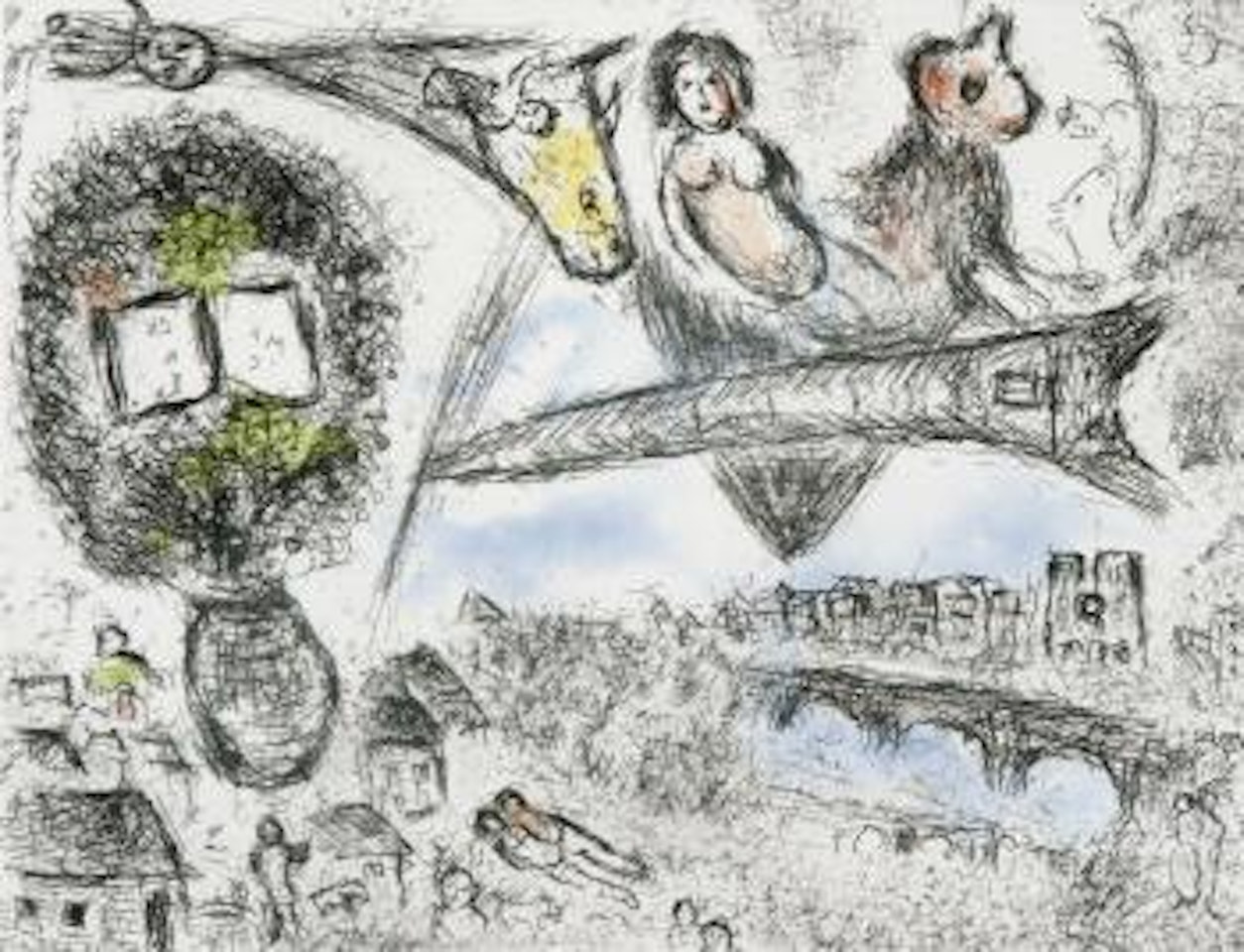 Songes: Tour Eiffel ,
1981 by Marc Chagall