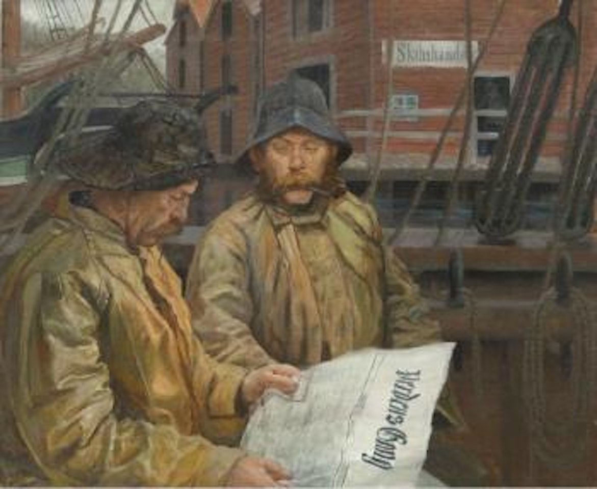 To sjømenn leser Verdens Gang ,
1899 by Christian Krohg