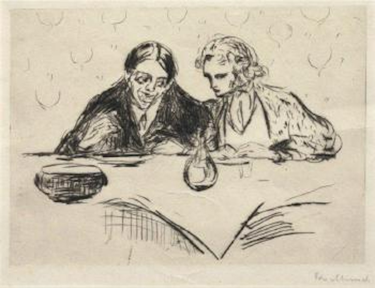 Supé/Evening meal ,
1926 by Edvard Munch
