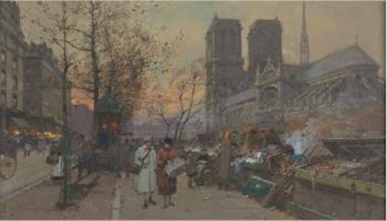 Les boug ministres pris de Notre-Dame , by Eugene Galien-Laloue