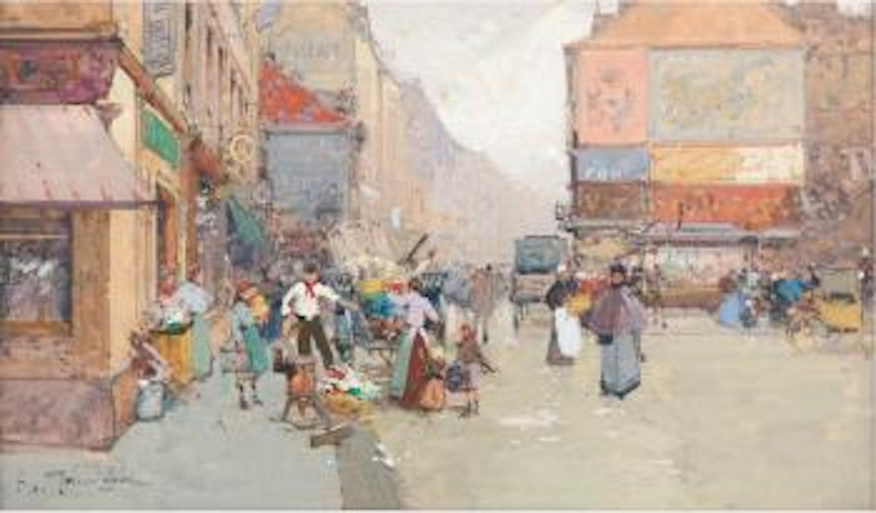 La Rue Mouffetard , by Eugene Galien-Laloue