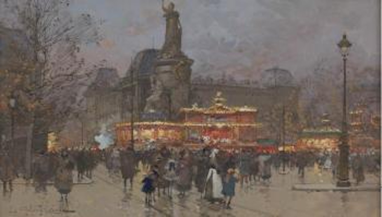 La Fete Place de la Republique , by Eugene Galien-Laloue