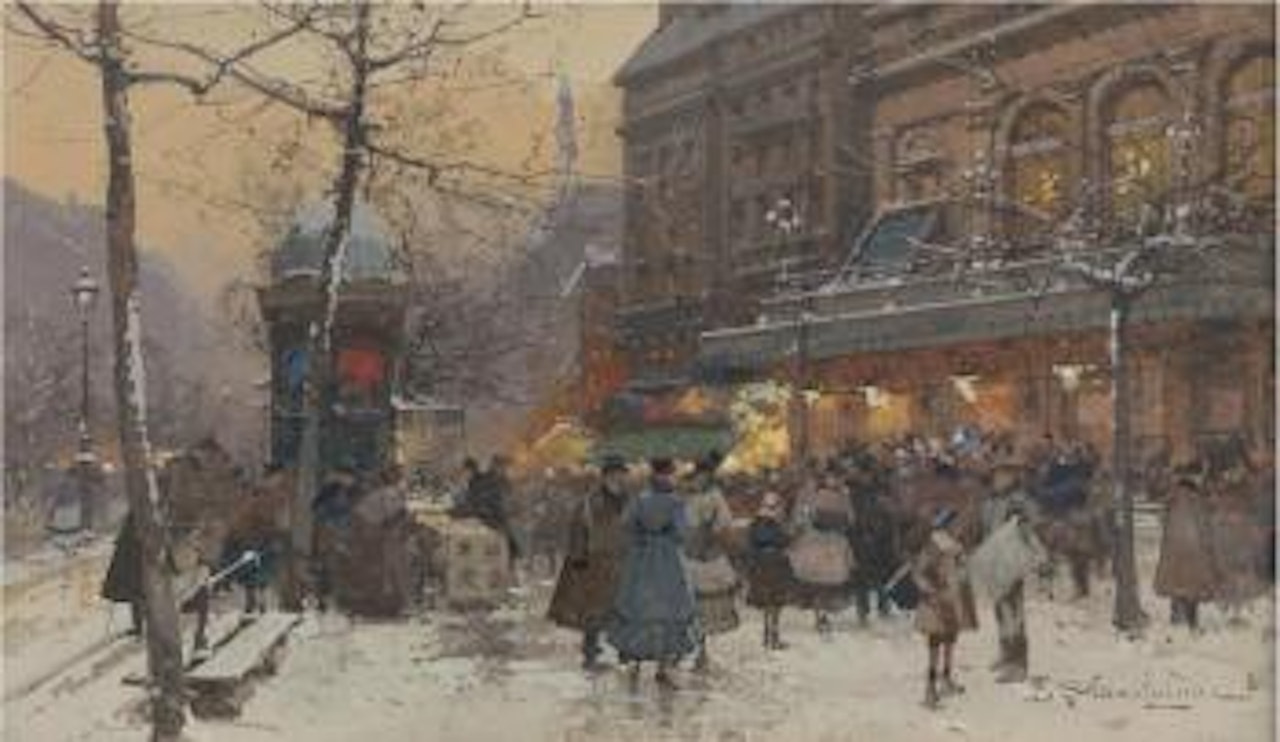 Thèatre du Gymnase , by Eugene Galien-Laloue