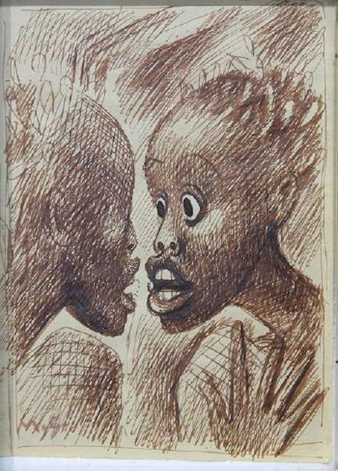 Two Tahitian woman's faces , by Miguel Covarrubias