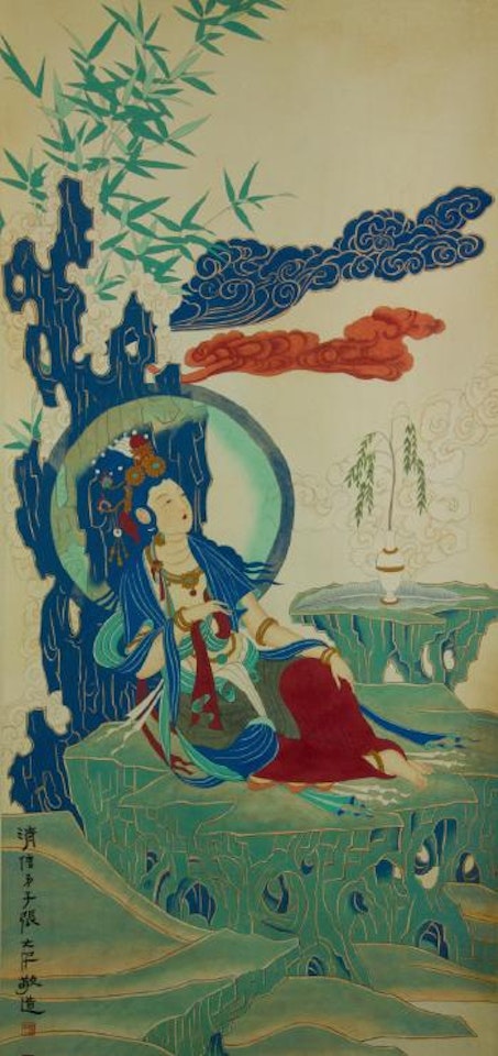 Portrait of reclining Guanyin , by Zhang Daqian