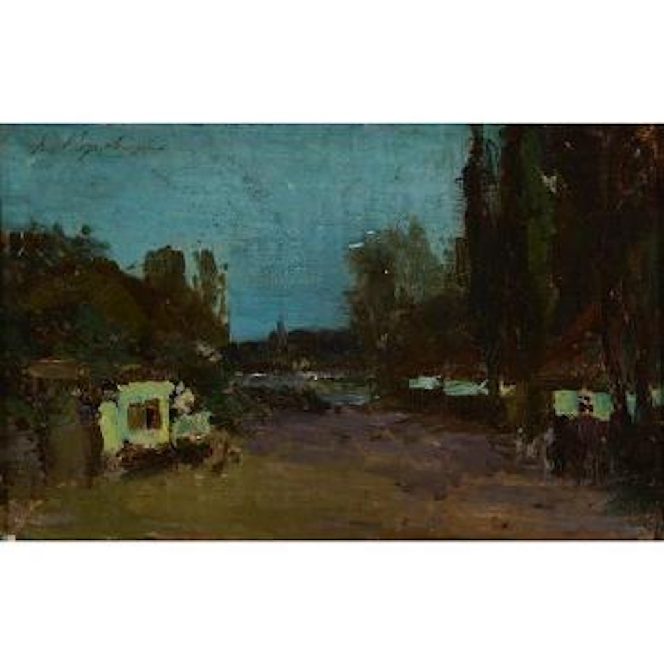 Village at night , by Konstantin Alekseevich Korovin