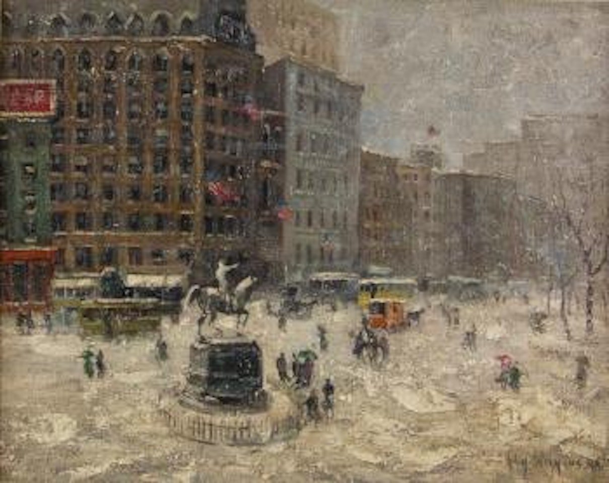 Painting of street scene , by Guy Carleton Wiggins