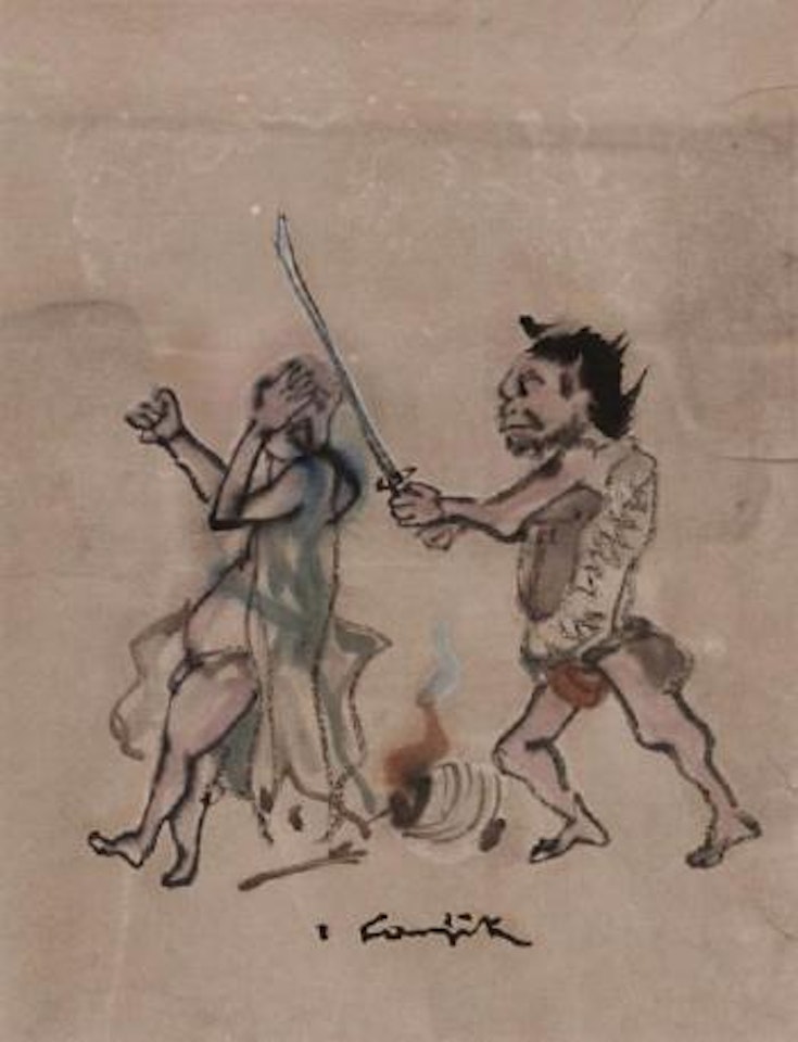 Scene de bataille , by Leonard Tsuguharu Foujita