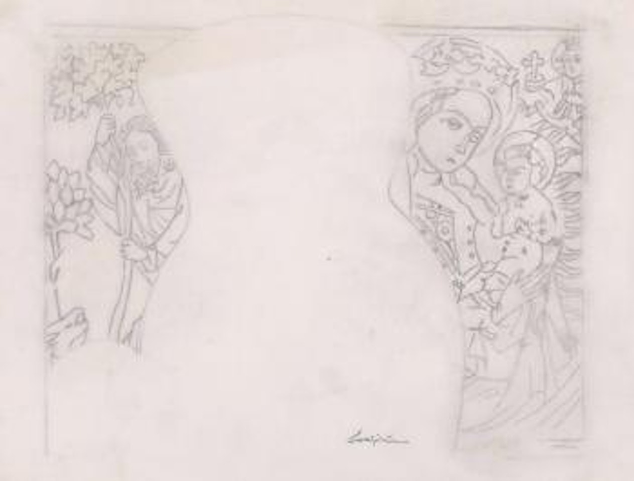 Etude pour Fresque I , by Leonard Tsuguharu Foujita