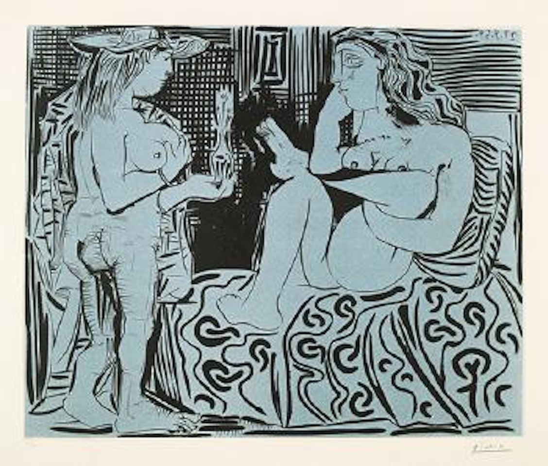 Deux femmes avec vase à fleurs ,
1959 by Pablo Picasso