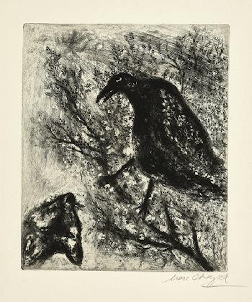 Le Corbeau et le Renard ,
Circa
1930 by Marc Chagall