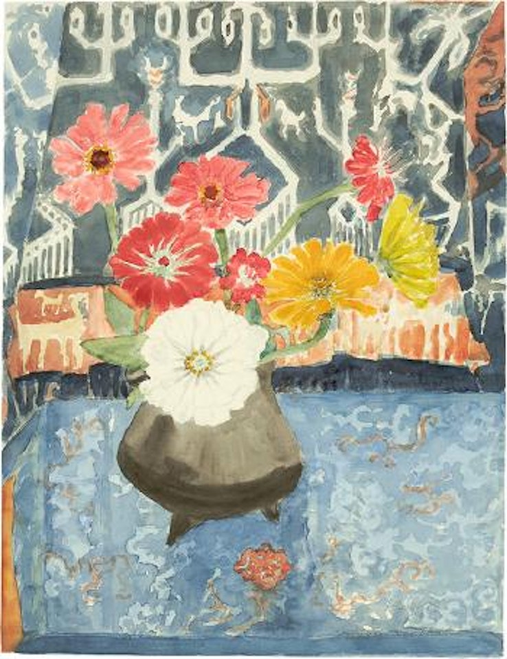 Zinnien vor Ikat ,
1960 by Erich Heckel