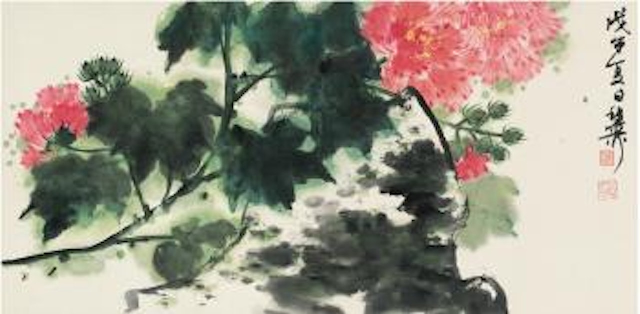 Hibiscus ,
1978 by Xie Zhiliu