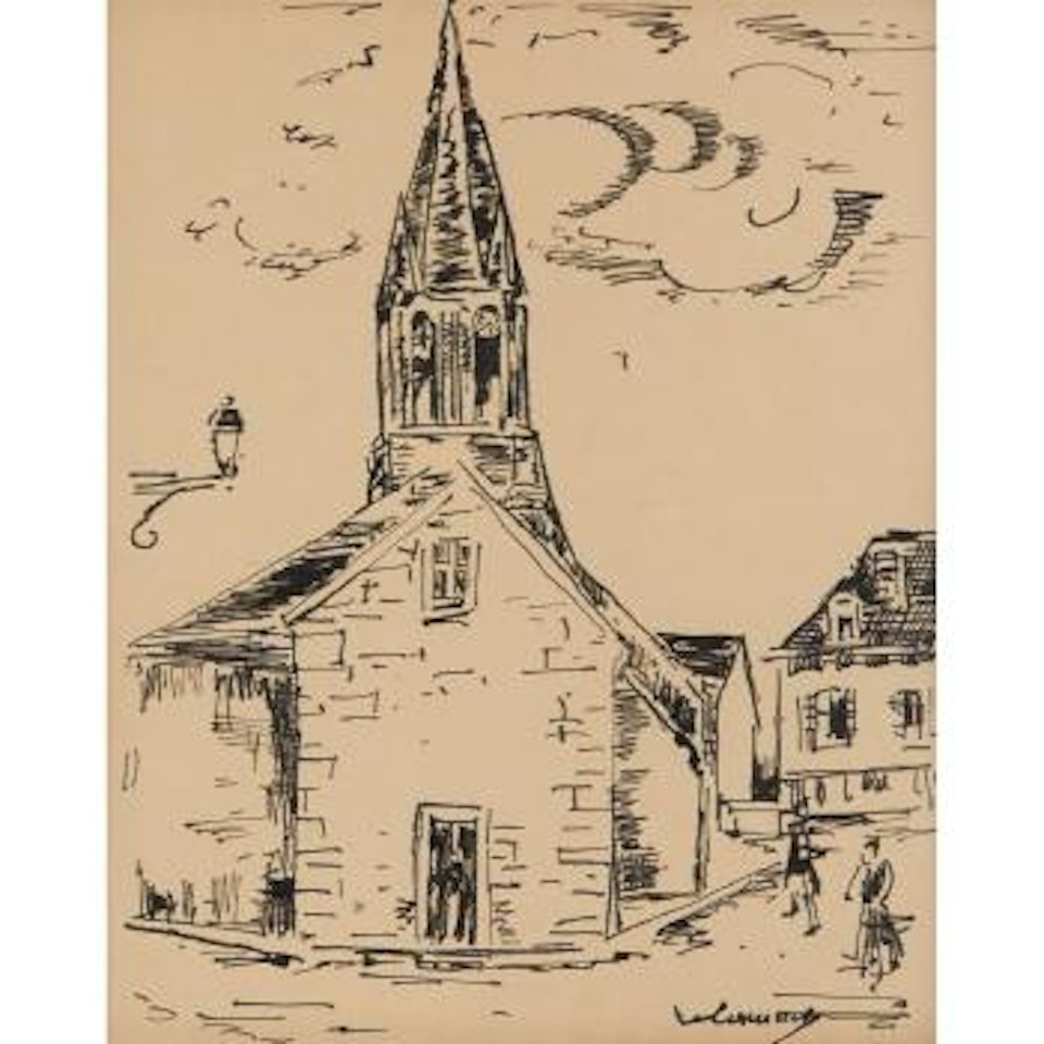 Village Normand, l'église , by Maurice de Vlaminck
