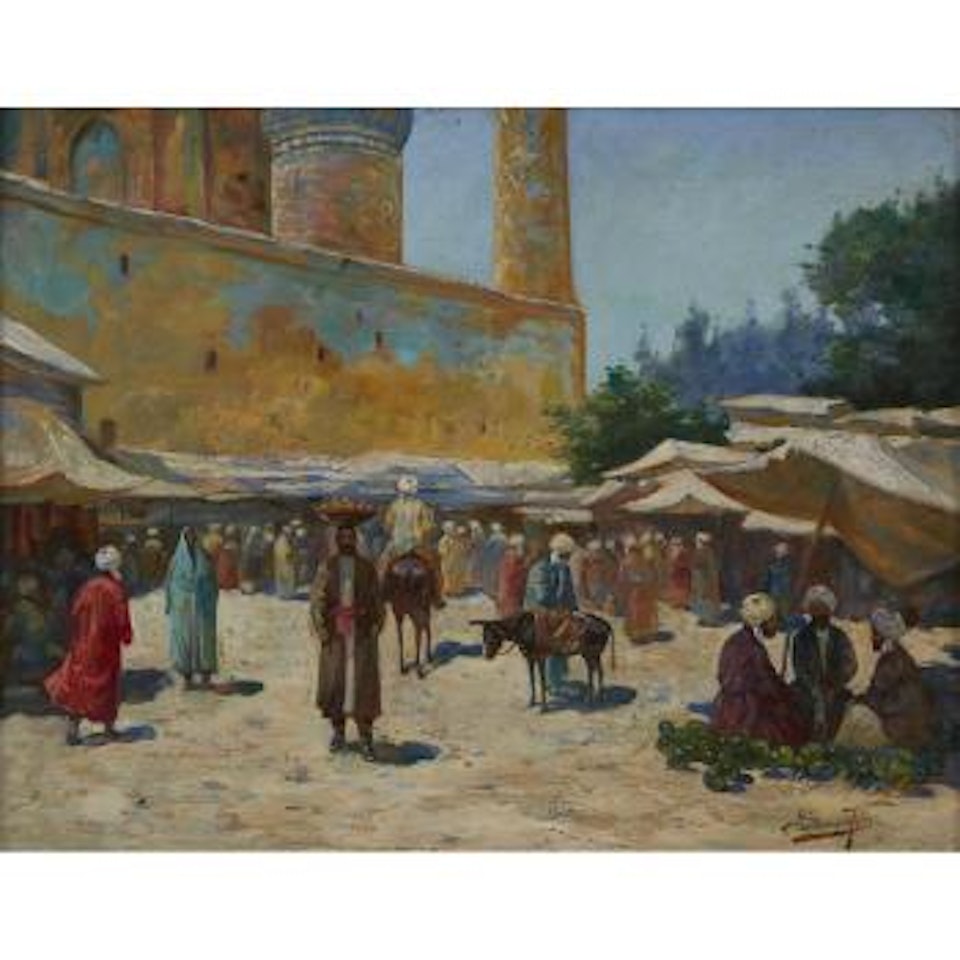 Village scene , by Richard Karlovich Zommer