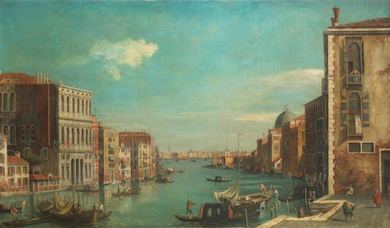 View of the Grand Canal, Venice from the Campo San Vio by Follower of Canaletto