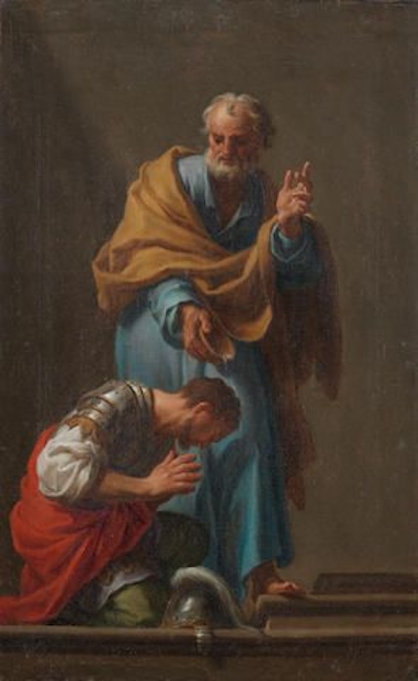Saint Peter baptizing the Centurion Cornelius by Francesco Trevisani