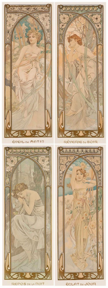 The Times Of The Day / Les Heures Du Jour by Alphonse Mucha