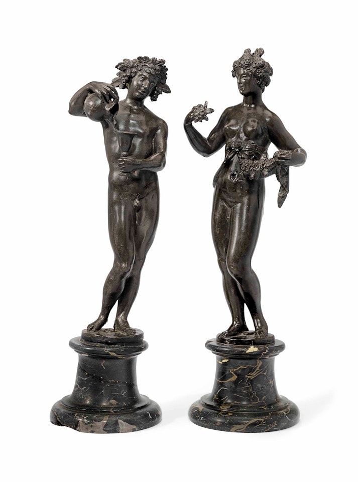 TWO BRONZE FIGURES OF BACCHUS AND CERES by Italian School