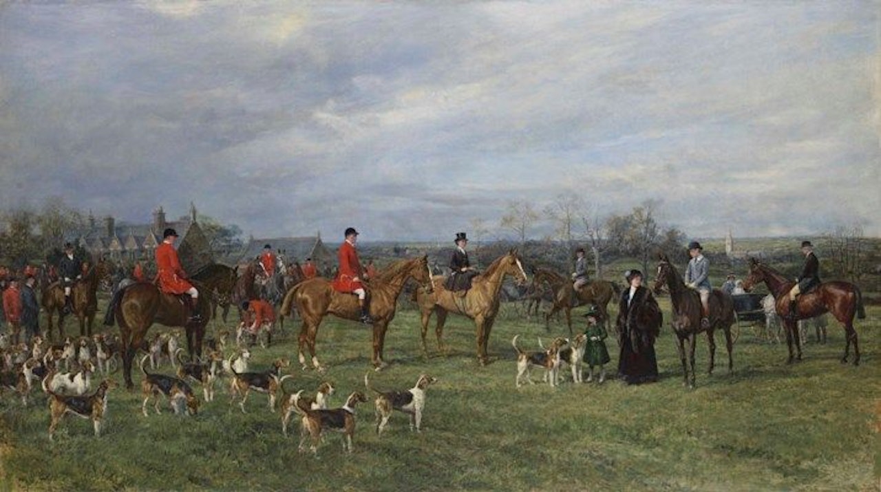 Meet of the Quorn Hounds at Kirby Gate November 7, 1910 by Heywood Hardy