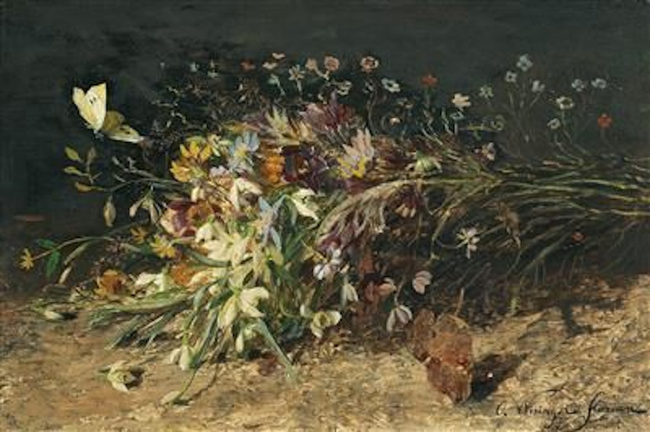 A bouquet of spring flowers with snowdrops by Olga Wisinger-Florian