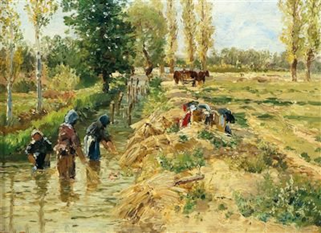 The thatch-makers by Theodor von Hörmann