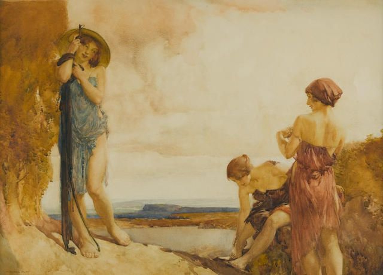 Three damsels by William Russell Flint