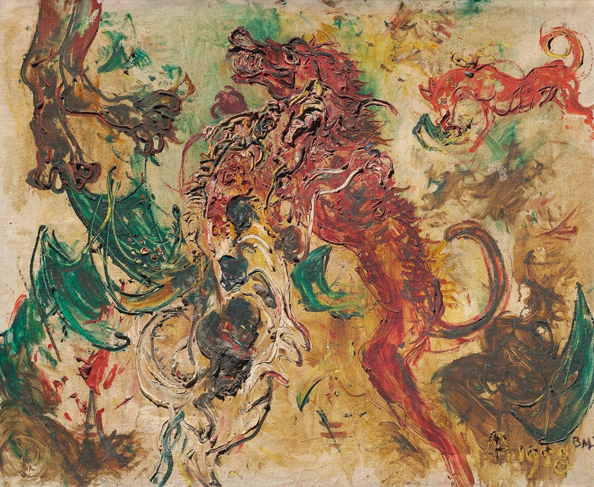 FIGHTING DOGS by Affandi