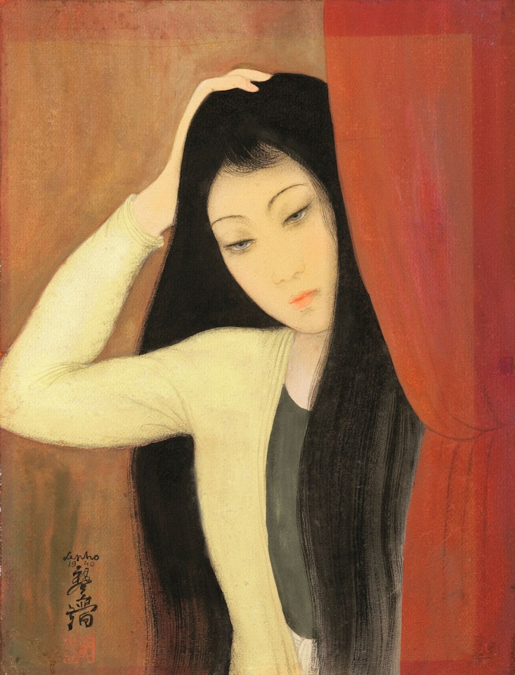 FEMME AU RIDEAUX (WOMAN WITH CURTAINS) by Le Pho