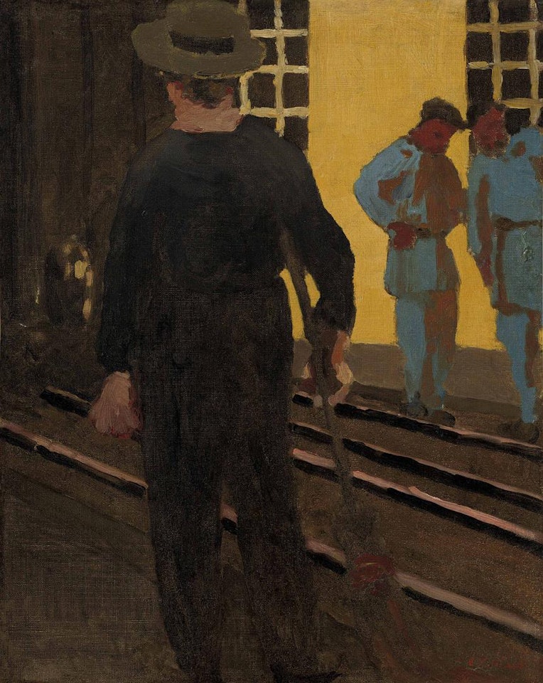 Le balayeur sur la voie by Édouard Vuillard
