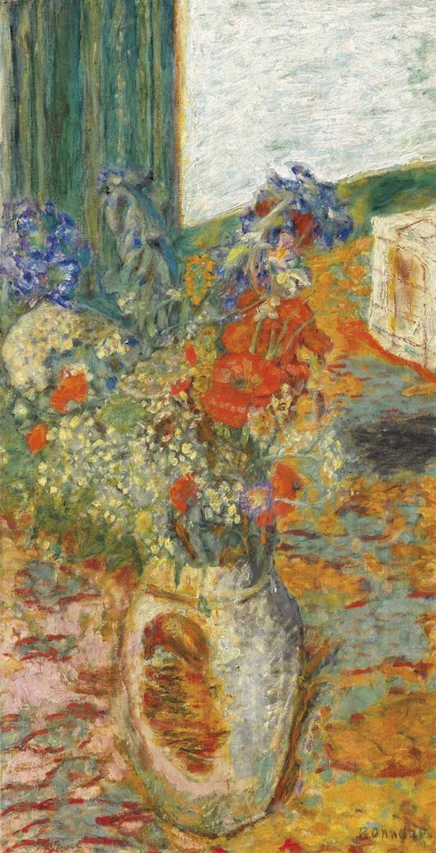 Fleurs dans un pot de grès ou Intérieur, fleurs des champs by Pierre Bonnard