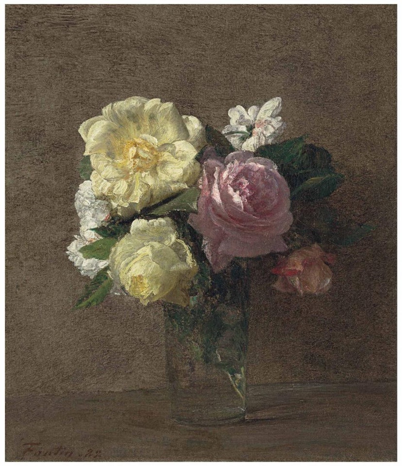 Roses dans un verre droit by Henri Fantin-Latour