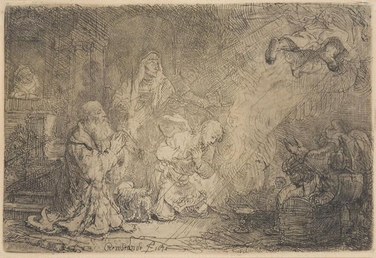 The Angel Departing from the Family of Tobias by Attributed to Rembrandt Harmensz van Rijn
