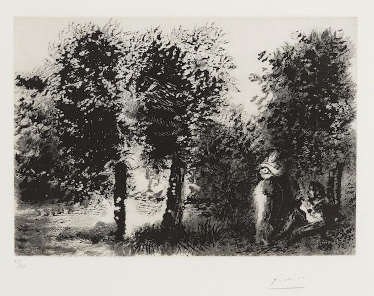 Sérénade au Coucher du Soleil dans un Sous-Bois à la Monet, from Séries 347 by Pablo Picasso